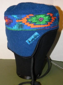 Vintage Bula Fleece Trapper Beanie Ear Flap Hat Blue USA One Size Ski Sherpa - Picture 1 of 5