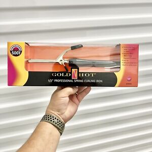 Gold 'N Hot Professional Spring-Grip Curling Iron, 1/2 Inch New