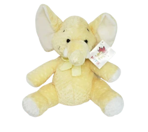 10" NEW W TAG MITO YELLOW + WHITE BABY ELEPHANT STUFFED ANIMAL PLUSH TOY SOFT - Picture 1 of 9
