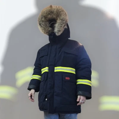 Parka de plumón reflectante de piel fría extrema Alaska 01 NOMEX FR IIIA XL ropa de acción de colección Foto 1 de 4