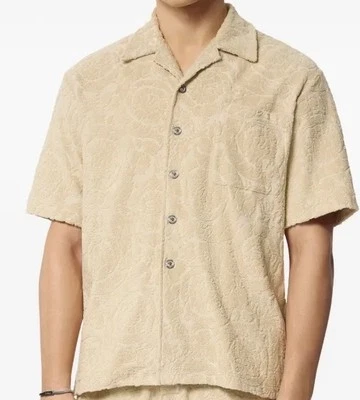 Camisa Toalla Versace Barroco Jacquard Talla XL 1015692 Hecha en Italia Nueva con Etiquetas $1325 Foto 1 de 4