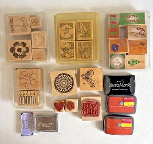 Juegos de estampillas de goma montadas en madera estampación de otras marcas Navidad aves vacaciones - Imagen 1 de 13