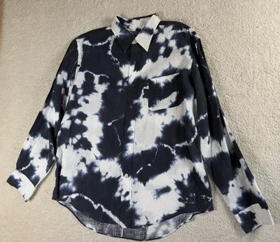 Polo Ralph Lauren Shirt Mens Extra Large Linen Dye Blue White Button Front - Image 1 of 4