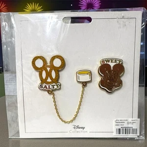 Disney Collection Mickey Head Pin Set Sweet And Salty Pretzel Ice Cream Sandwich - Picture 1 of 5