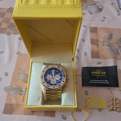NEW Invicta Men 52mm Pro Diver VD53 Chronograph Gold Modell No 25077  Gebraucht - Bild 1 von 4
