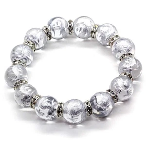 [Seki-Kira] Silver Carved Five-Clawed Emperor Dragon Crystal 16mm Silver Rondell - Picture 1 of 8