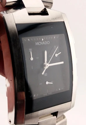 Cronógrafo Movado Eliro para hombre de acero inoxidable con esfera negra; modelo #84.H1.1461 Foto 1 de 4