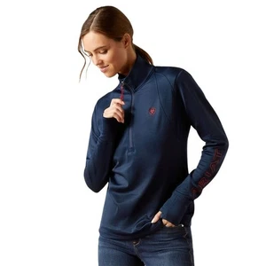 Ariat Women's Team EQ 1/2 Zip Pullover In Navy- Large - Picture 1 of 4