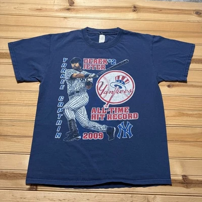 New York Yankees Derek Jeter #2 MLB Captain All-Time Hit Record Shirt - Medium - Image 1 of 4