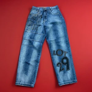 Lot 29 VTG Luxe Looney Tunes Taz Jeans Size 34 X 32 RN106663 Y2K Embroidered - Picture 1 of 13