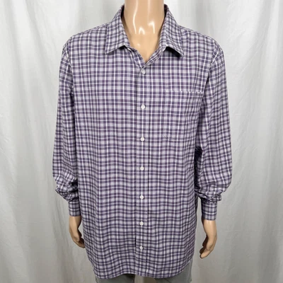 L.L.Bean Men's XL-Tall Purple Plaid Slightly Fitted Long Sleeve Button-Up Shirt - Image 1 of 4