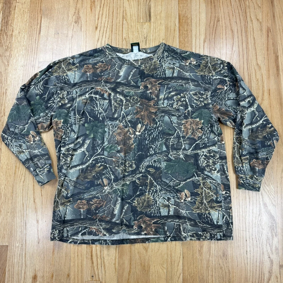 Cabelas Camouflage Seclusion 3D Long Sleeve T Shirt 3XL Hunting Pullover Camo - Image 1 of 1