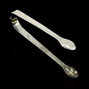 Antiq 1798 London UK Peter & Ann Bateman 925 Silver 5-1/2" Sugar Tongs Mono - Picture 1 of 9