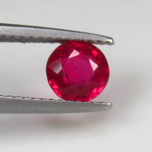 1.24 Ct Natural Blood Red Ruby Beautiful Round Luster Cut ,Mozambique - A216 - Picture 1 of 2