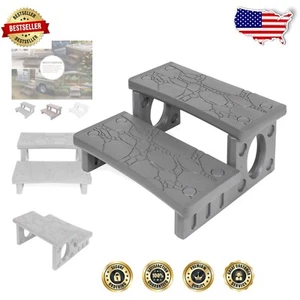Durable Non-Slip 2-Step Steps for Outdoor & Indoor Use - Lightweight Gray - Picture 1 of 10