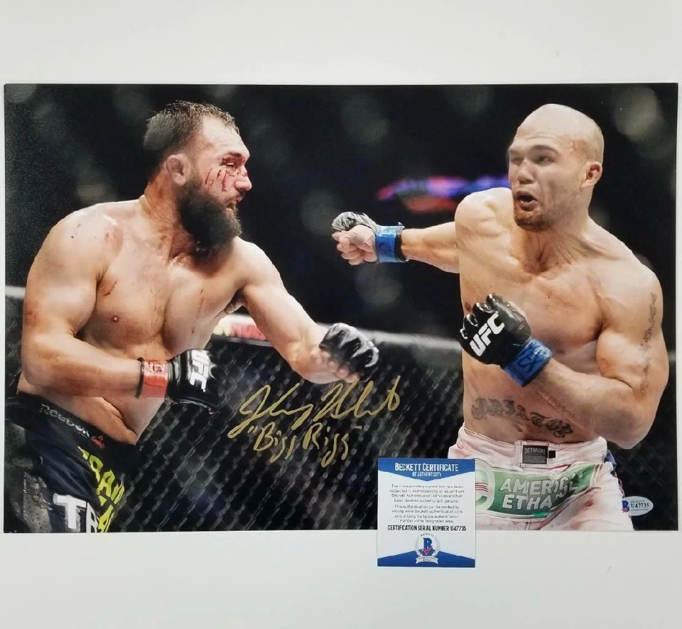 Foto firmada por Johny Hendricks Big Rigg 12x18 autógrafo MMA UFC ~ Beckett certificado de autenticidad BAS Foto 1 de 1