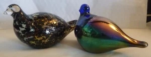 LOTTO DI 2 FIGURINE UCCELLINO IN VETRO DI ESPOON TAIDELASI OY FINLANDIA - Foto 1 di 12