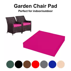Waterproof Outdoor Garden Chair Cushions – 4cm Thick Foam Pad with Cover - Picture 1 of 11