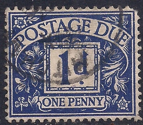 GB 1951  KGV1  1d Blue Postage Due Wmk GV1R SG D36 ( J334 ) Cover
