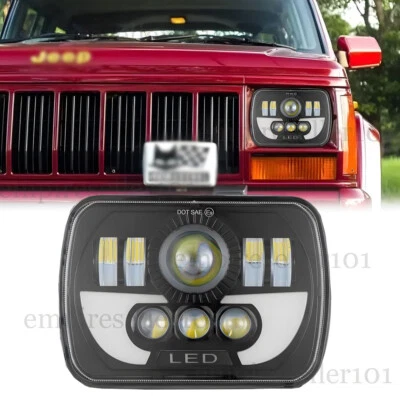 Newest Brightest 120W 7X6" 5X7" LED Headlight DRL For Chevrolet Jeep Cherokee XJ - Image 1 of 4