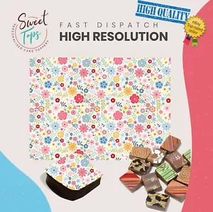 Foglio trasferimento cioccolato (fiori) commestibile per decorazioni taglia A4 - Foto 1 di 2