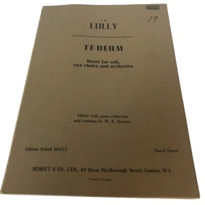 JB Lully Te Deum Vocal Score Latin Text Piano 1955 Printed in England - Picture 1 of 6
