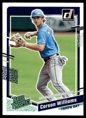 2023 DONRUSS RATED PROSPECT Carson Williams Tampa Bay Rays #65 - Image 1 of 2