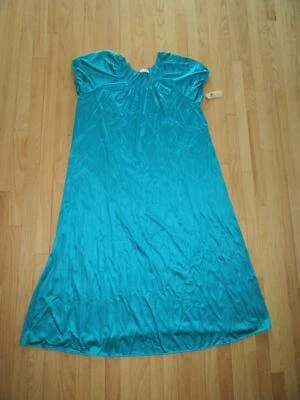 22J/VINTAGE VANITY FAIR ISLE GREEN NIGHTGOWN/SHORT SLEEVE/NWT/LACE DETAIL/XL! - Image 1 of 4