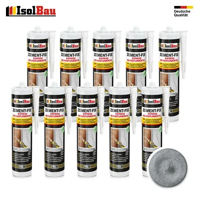 10 x 300ml Express Reparaturmörtel Zement-Fix Betongrau Fugenmörtel Mörtel - Bild 1 von 4