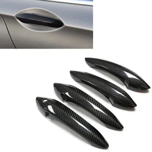 Kohlefaser Auto Türgriffabdeckung Für BMW F10 F06 F12 F07 530i F01 M5 M6 Schwarz - Picture 1 of 6