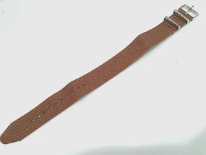 THIN & LIGHT One Piece Nylon Army Brown Fits Most 20mm Watch Band - Picture 1 of 9