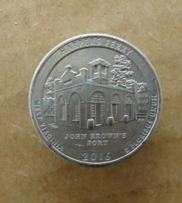 2016 D Harpers Ferry Quater DIE CRACK END OF BUILDING/ ERROR COIN #376 - Image 1 of 4