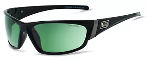 DIRTY DOG STOAT Mens/Womens POLARISED Sunglasses BLACK / GREEN CAT.3 52992 - Picture 1 of 1