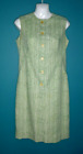 Vtg 60s Traditionals By Country Set Sheath Dress Green Abstract Print Lined Sz M