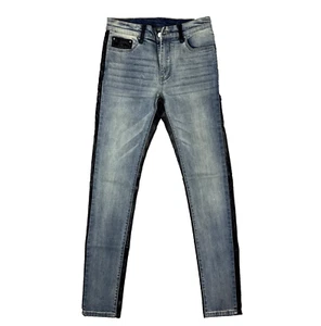 Jeans MNML mezzo denim ed ecopelle streetware uomo TAGLIA 32 nuovo senza etichette - Foto 1 di 6