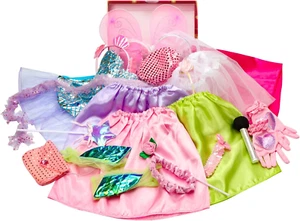 Girls Dress up Trunk Princess,Mermaid,Bride,Pop Star, Ballerina,Fairy Costume Se - Picture 1 of 6