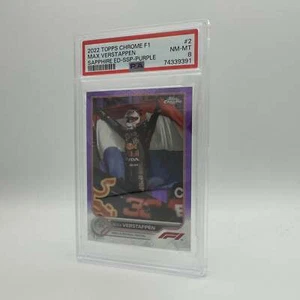 PSA 8 -/10 Max Verstappen #2 - Sapphire - SSP - Purple - 2022 Topps Chrome F1 - Picture 1 of 4