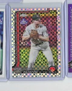 2025 Topps Chrome Pro Debut Luke Adams Mini Diamond Refractor - Foto 1 di 2