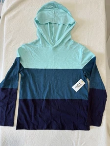 Camisa con Capucha Rumi & Ryder Niños Clásica Manga Larga - Azul Bloque de Color Nueva con Etiquetas Med 8-10 - Imagen 1 de 6