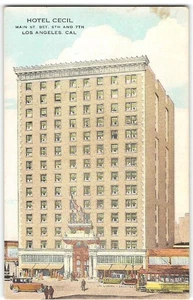 HOTEL CECIL Postkarte 1920er LOS ANGELES berühmte Morde seltsam Spuk Antik - Bild 1 von 2