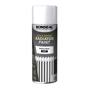 Ronseal Quick Drying Radiator Paint - White - Satin / Gloss - 400ml Aerosol - Picture 1 of 2