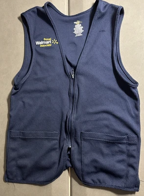 Walmart Proud Associate Unisex Employee Dark Blue Uniform Vest Size XS - Image 1 of 4