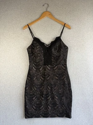 Jodi Kristopher Camisole Dress Womens 9 Black Lace Whimsigoth Witchy Romantic  - Image 1 of 4