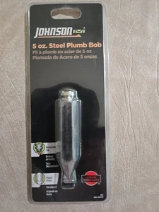 JOHNSON 5 oz STEEL PLUMB BOB w/ REMOVABLE CAP & PLATED FINISH - Picture 1 of 2