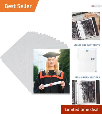 Paquete de 50 fundas para fotos 8x10 transparentes resistentes al agua carga superior para álbumes Foto 1 de 4