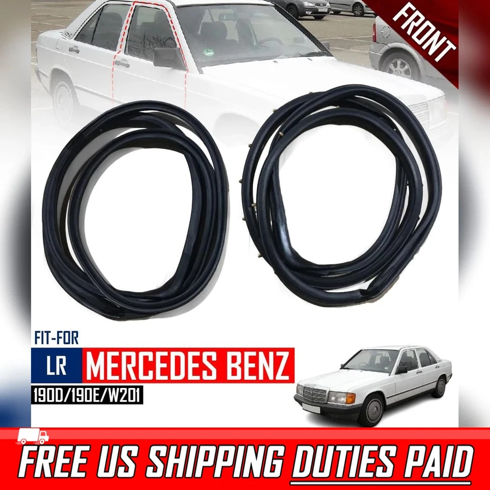 2 Weatherstrip Door Seal Rubber Front For 1984-1993 Mercedes Benz 190D 190E W201 - Image 1 of 4