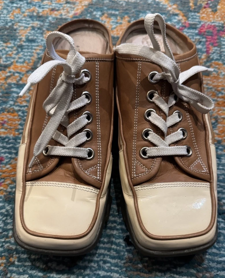 Donald J Pliner Sport Brown Leather Square Toe Fashion Sneakers Mens  8M - Image 1 of 4