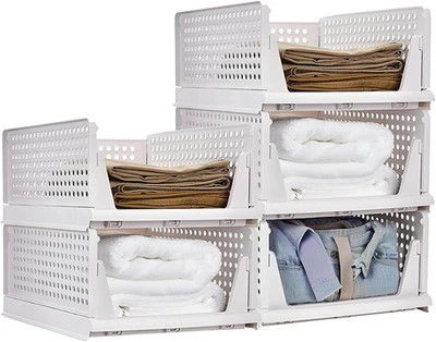 Cassetti Armadio Plastica, 5Pcs Cassetti Impilabili per Armadio, Organizer Armad - Immagine 1 di 4