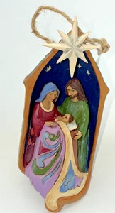Jim Shore Stable Nativity Holy Family Lighted Ornament 2016 New W/Tag Works! - Picture 1 of 15