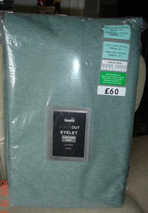 BRANDNEU DUNELM LUNAR DESIGN VERDUNKELUNG ÖSEN VORHÄNGE FARBE LILYPAD GRÖSSE 46"X90" - Bild 1 von 4